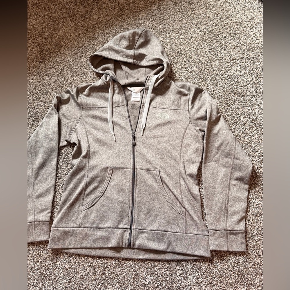 The North Face Heather Gray Fleece Fill Zip Hoodie